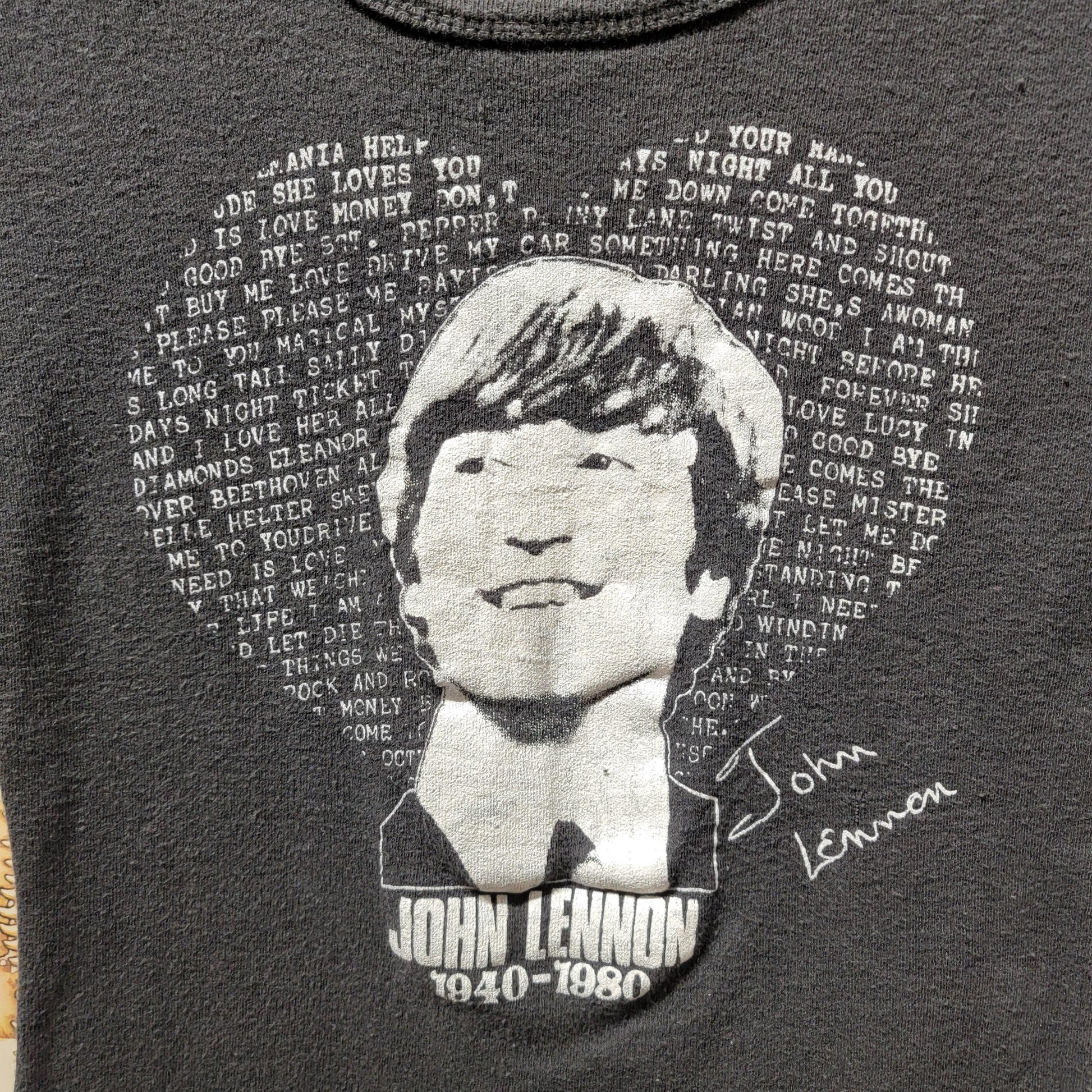 Vintage 1980 John Lennon 'Baby Tee' | Memorial T-shirt | Women's Small | Cap Sleeves