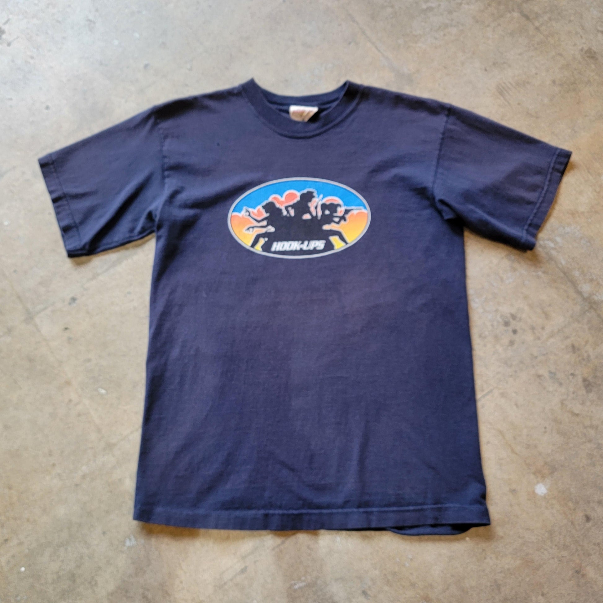 Vintage 90s Hook-ups T-shirt | Charlie's Angels | Size M | Navy Blue
