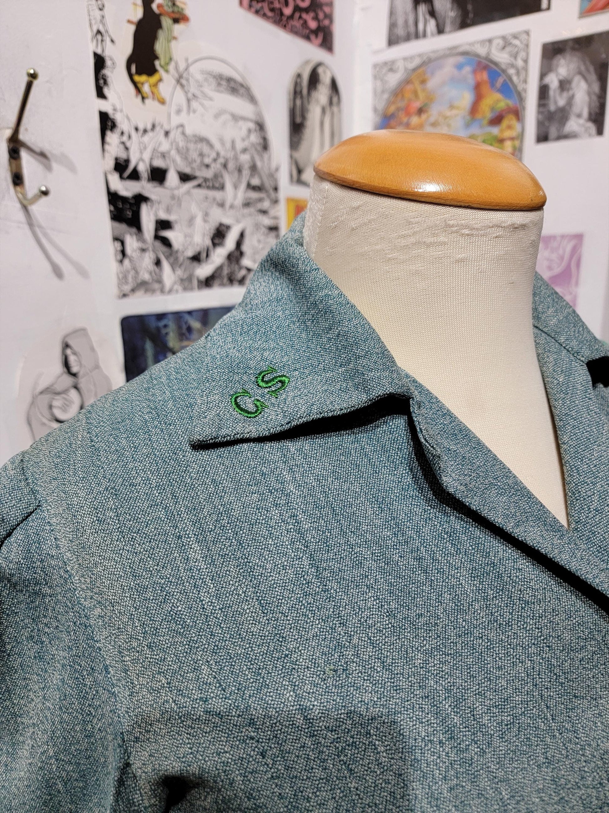 Vintage 1940s Girl Scouts Uniform | Dress | size small | Rayon | Button-up