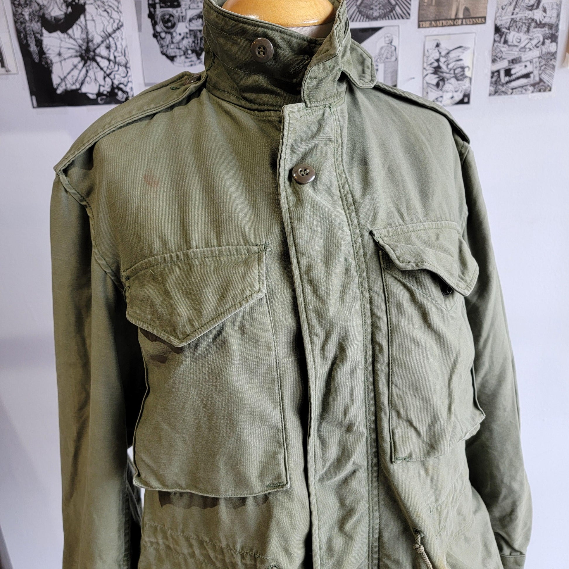Vintage 1950s Korean War Era m1951 Field COAT | US Military | Size Small