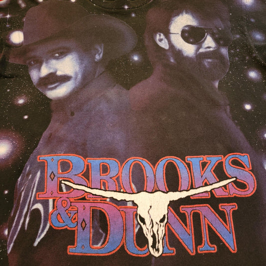 Vintage 90s Brooks & Dunn All Over Print T-shirt | Size XXL | Fruit of the Loom