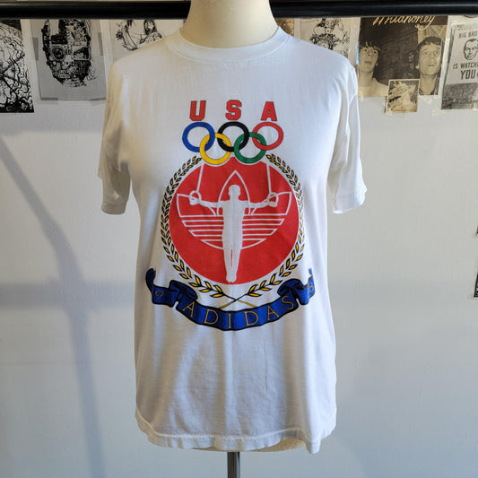 Vintage 1988 USA Olympic Games T-shirt | Size Small | single stitch | Adidas | 2 sided