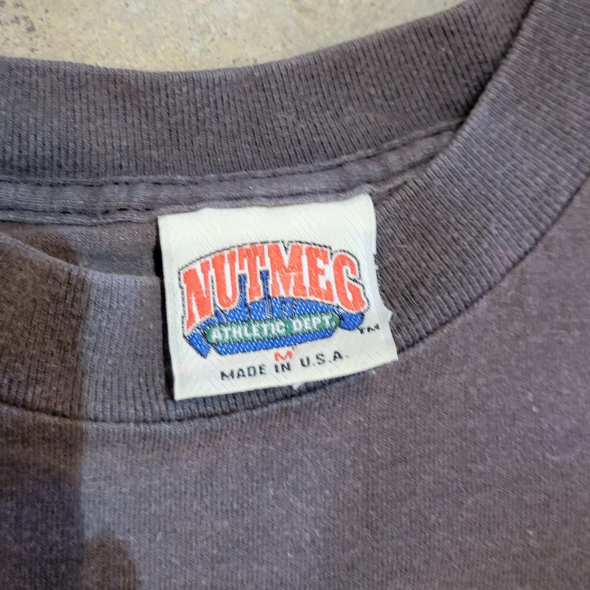 Vintage 90s Michael Jordan Chicago Bulls T-shirt | Nutmeg Mills | Size M | Stats | 2 Sided