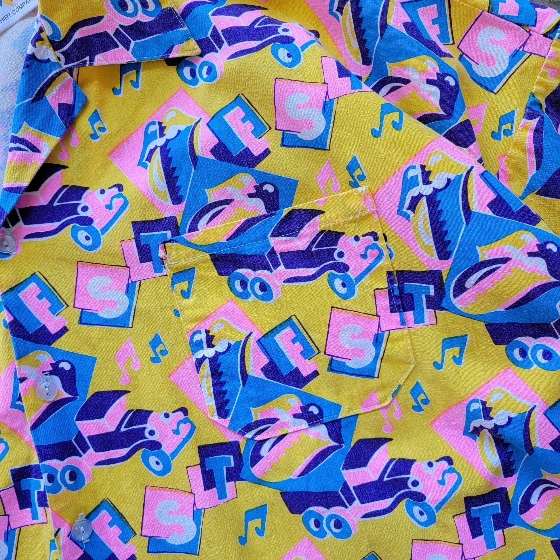 Vintage 80s Rolling Stone Print Button Up Shirt | Super Rare | XL | Right Angle | Button down | Cotton