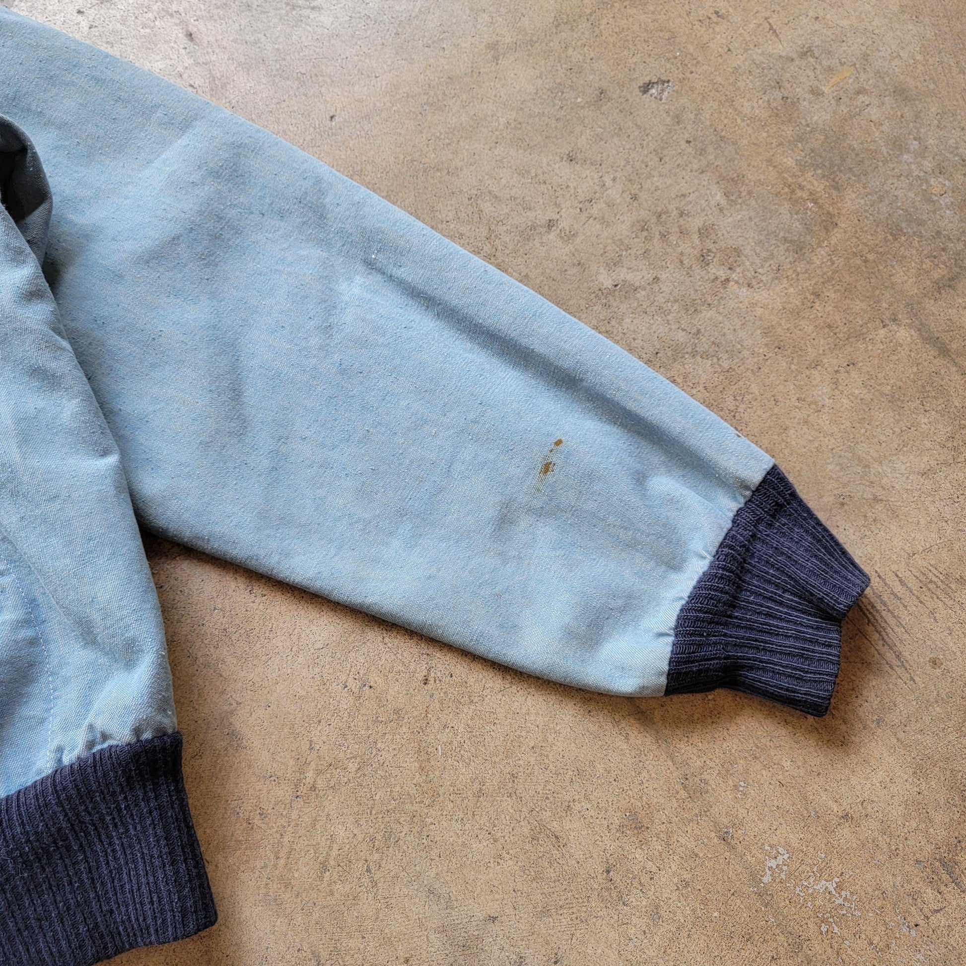 Vintage 50s Chambray Zip Up Bomber Jacket | Conmar Zipper | Selvedge | Size Medium To Large | Fantastic Condition | Beautiful Patina