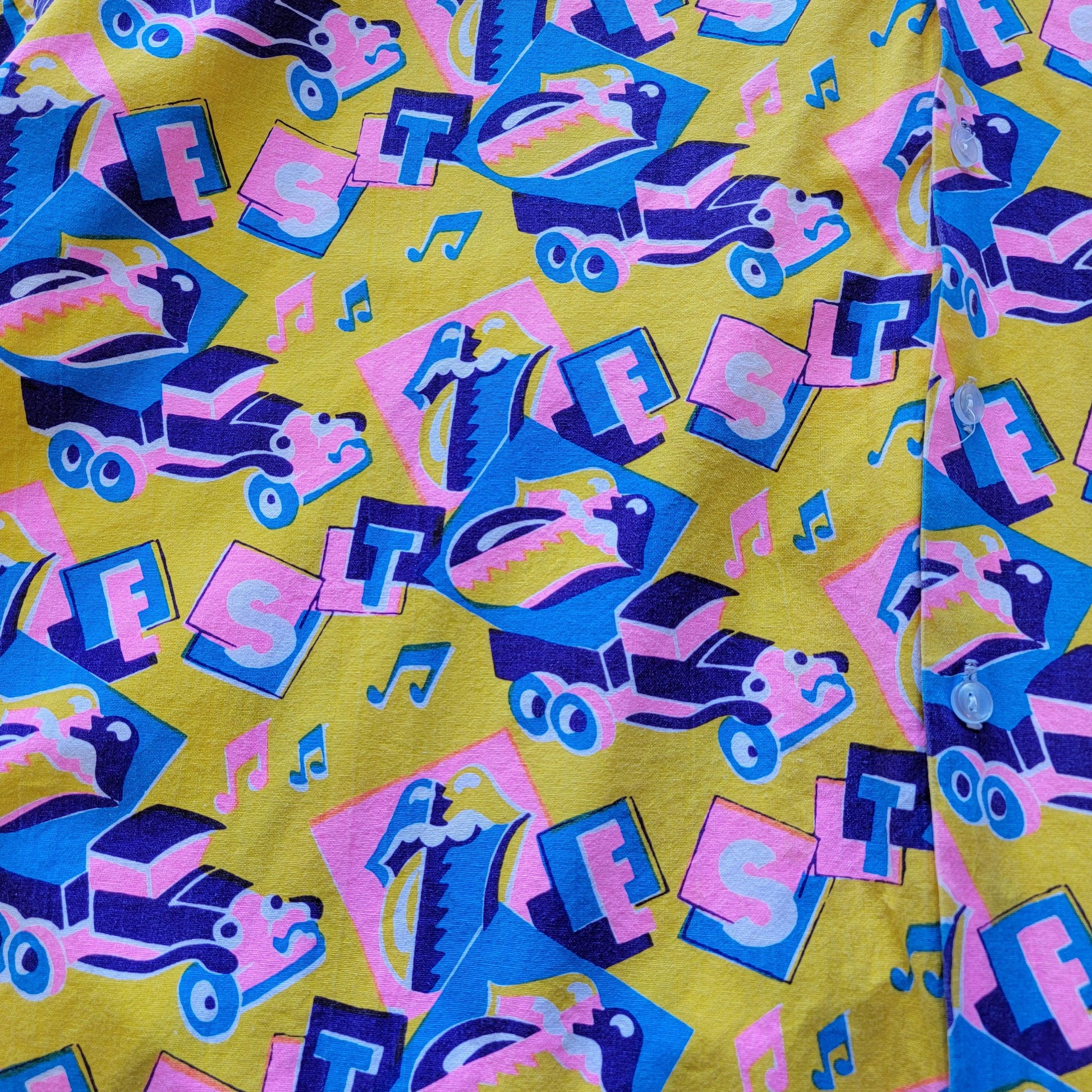 Vintage 80s Rolling Stone Print Button Up Shirt | Super Rare | XL | Right Angle | Button down | Cotton