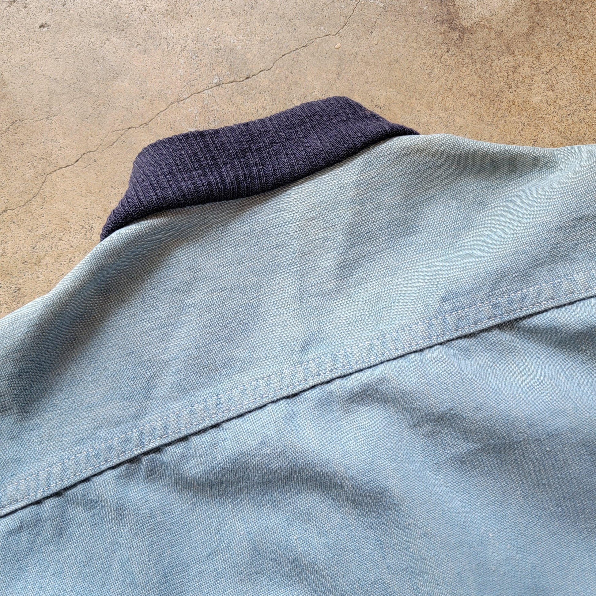 Vintage 50s Chambray Zip Up Bomber Jacket | Conmar Zipper | Selvedge | Size Medium To Large | Fantastic Condition | Beautiful Patina