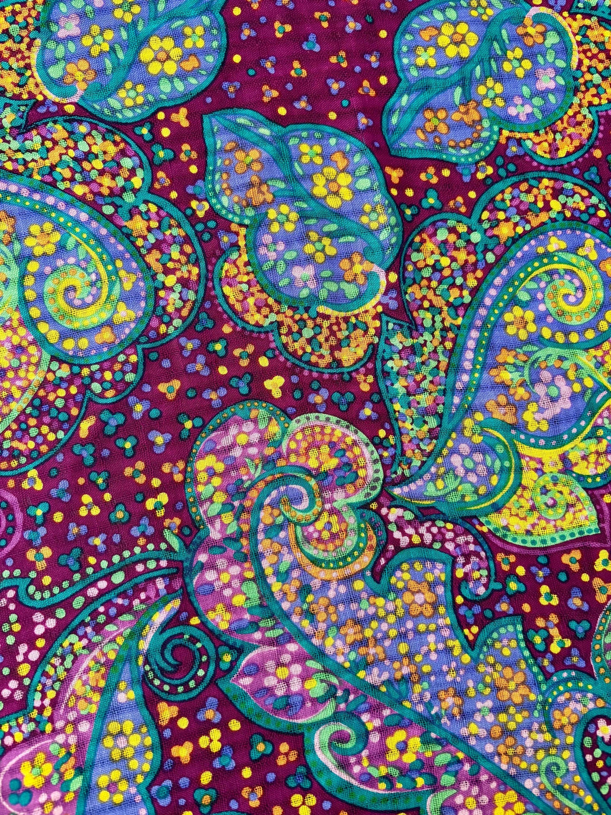 Vintage 1980’s YSL Wool Scarf | Large | Square | Paisley | Yves Saint Laurent