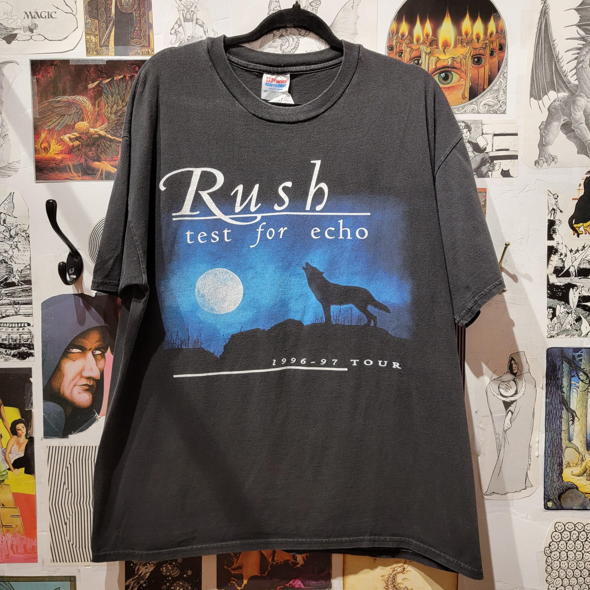 Vintage 1996 - 97 Rush Test of Echo Tour T-shirt | Size XL | Black | Faded