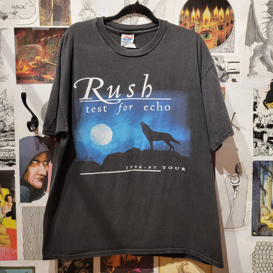 Vintage 1996 - 97 Rush Test of Echo Tour T-shirt | Size XL | Black | Faded