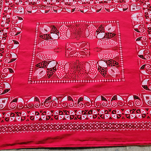 Vintage 60s / 70s Red Bandana | Fast Color | RN 15234