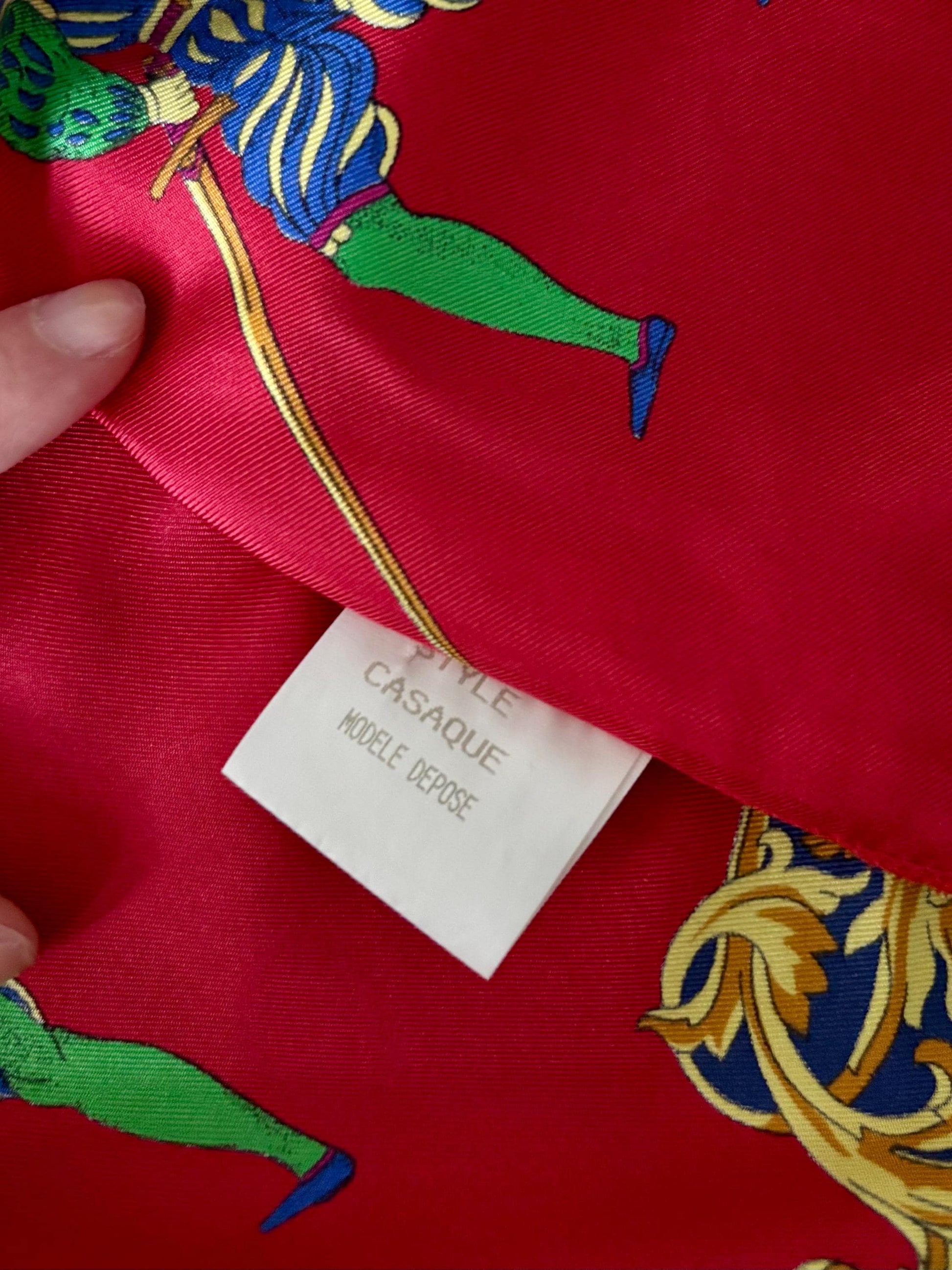 Vintage 1980s Marina Sitbon pour Kamosho Blouse | Medium | Silk | Vibrant | Fencing | Baroque