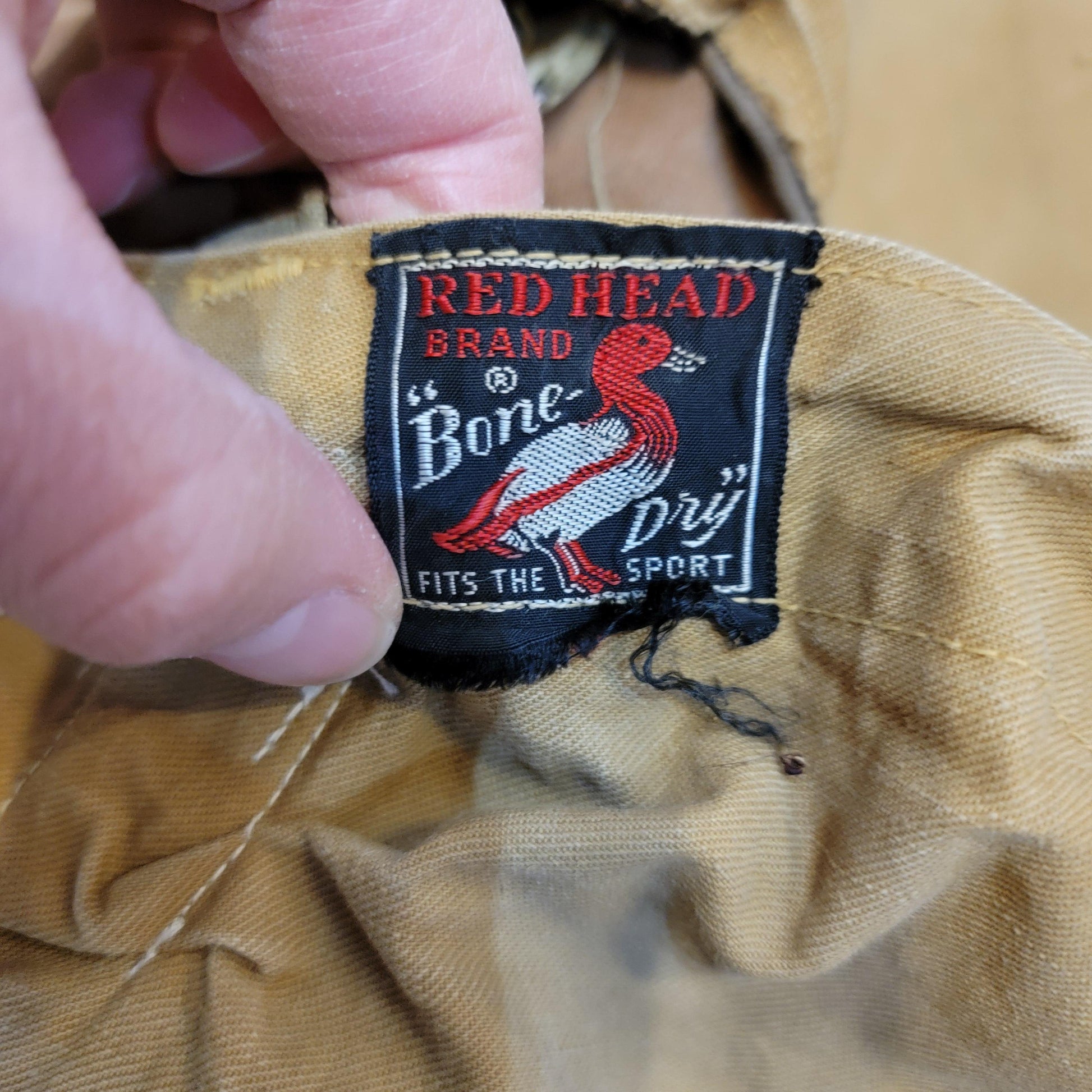 Vintage 30s / 40s Hunting Coat | Red Head Bone Dry | Rolling Hood | Corduroy Collar | Distressed | Duck Canvas | Medium