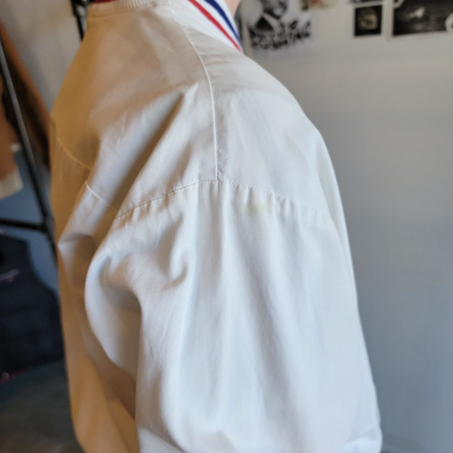 1960s White Cotton Sport Prep Jacket  M-L