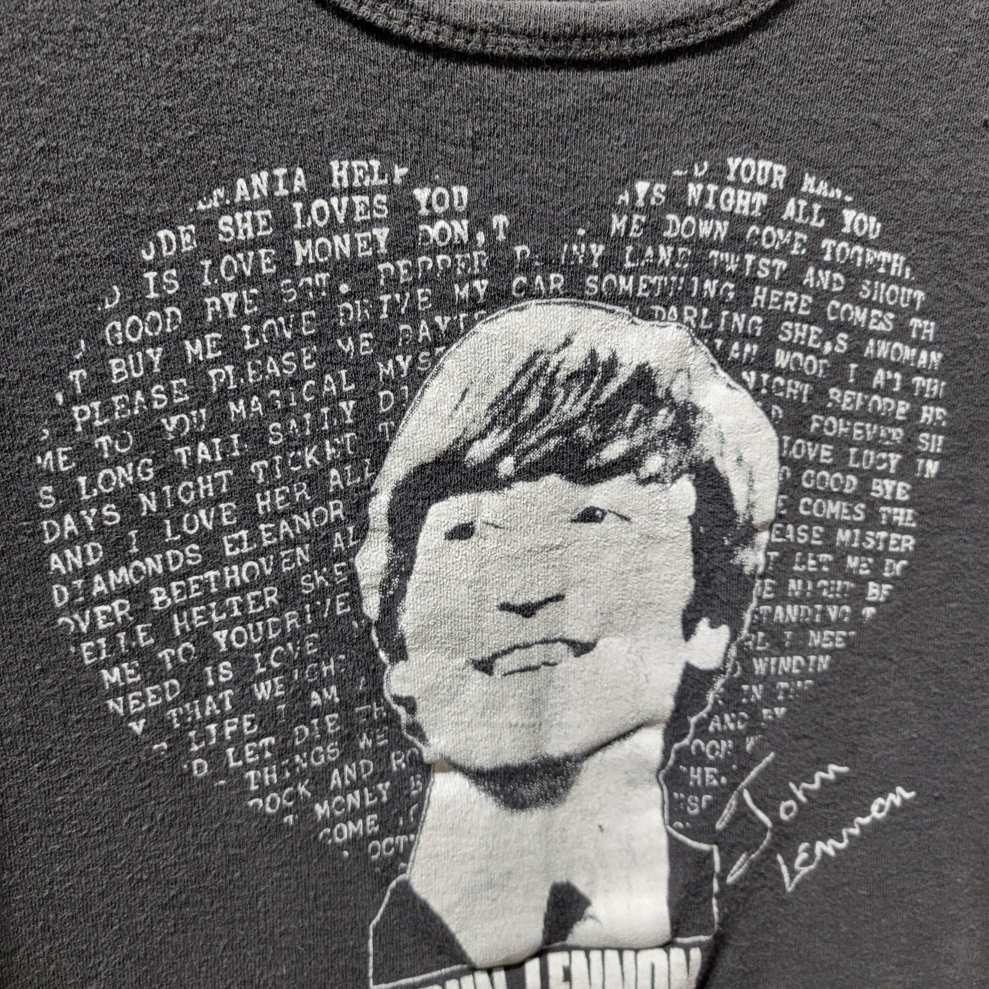 Vintage 1980 John Lennon 'Baby Tee' | Memorial T-shirt | Women's Small | Cap Sleeves