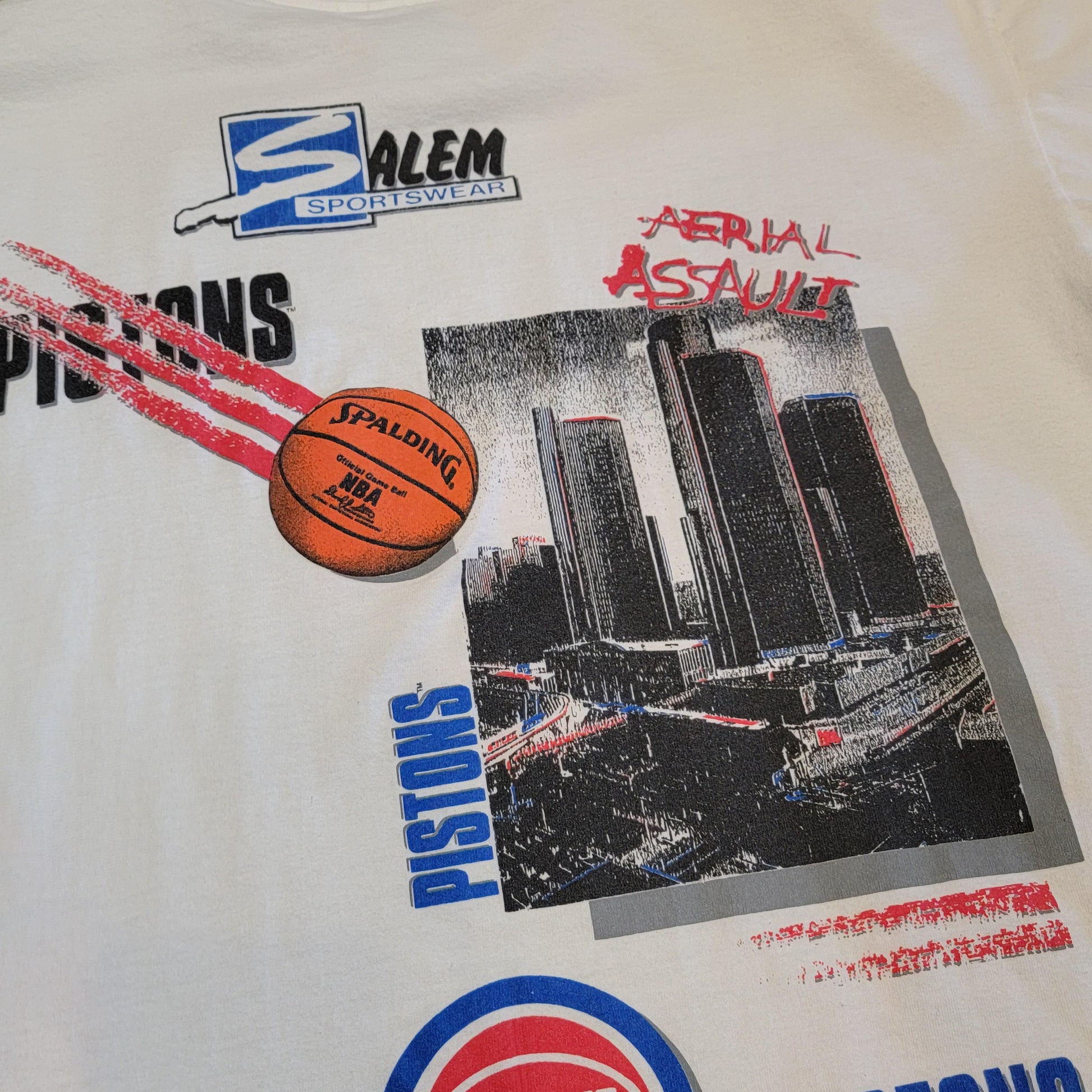 Vintage 90s Detroit Pistons T-shirt | All over print | NBA | Salem tag | XL