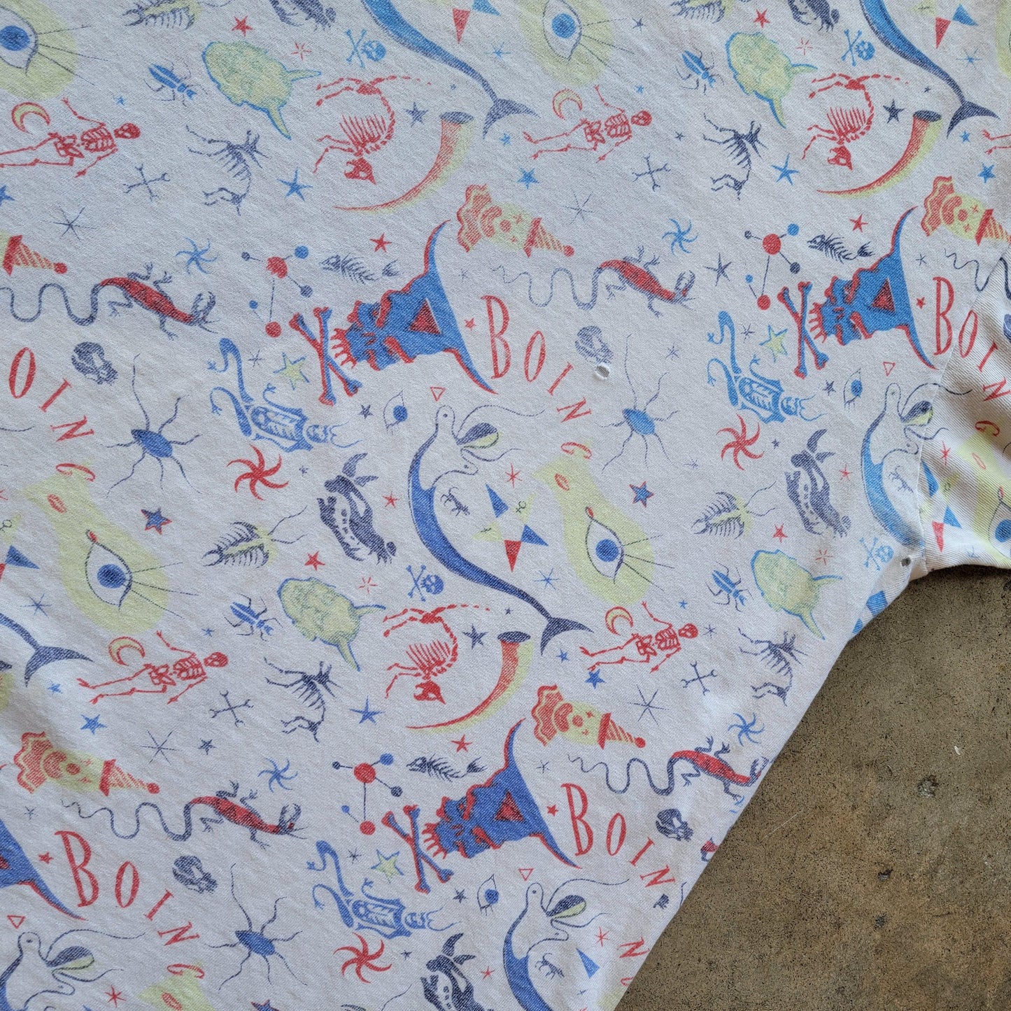 Vintage Early 90s Oingo Boingo T-Shirt | XL | All Over Print | AOP | Single Stitch | Belton Tag | Distressed | Thin | Worn | Cotton