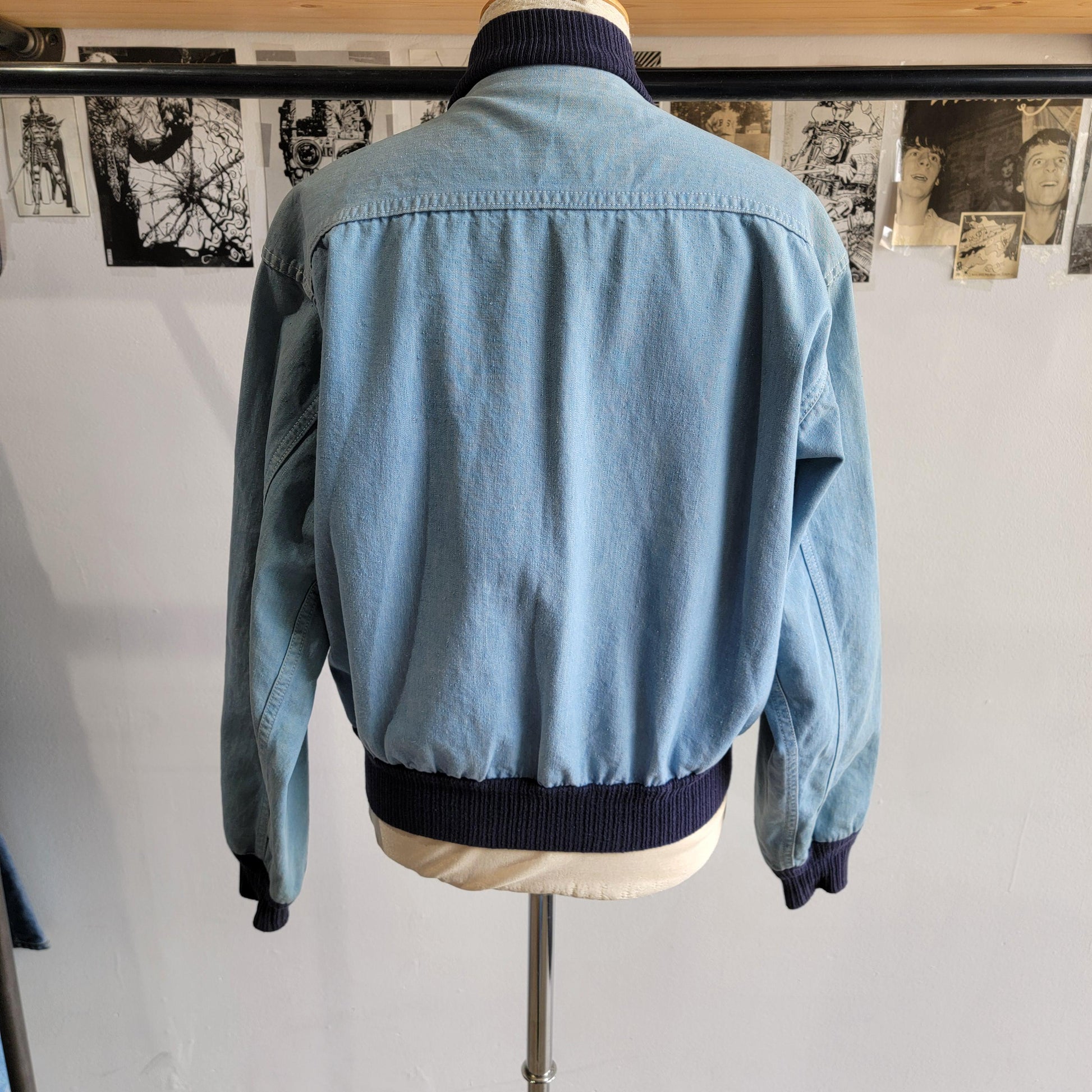 Vintage 50s Chambray Zip Up Bomber Jacket | Conmar Zipper | Selvedge | Size Medium To Large | Fantastic Condition | Beautiful Patina