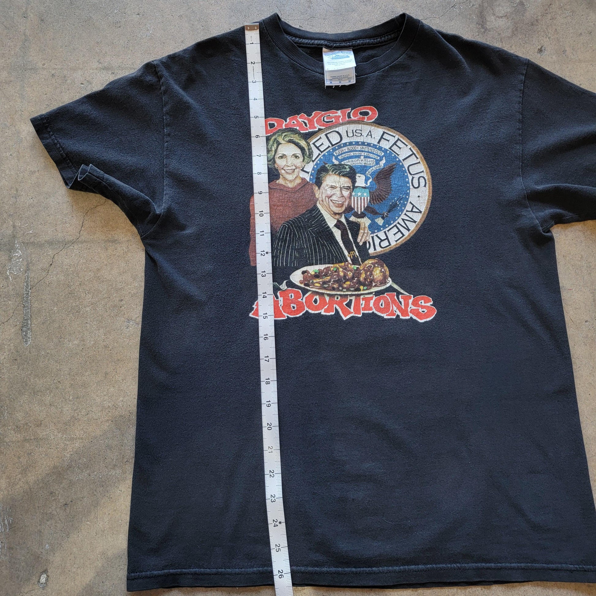 Vintage 90s/Y2K Dayglo Abortions Feed Us a Fetus T-Shirt | Size Medium | Tennessee River Tag | Punk | Hardcore Punk | Crossover Thrash
