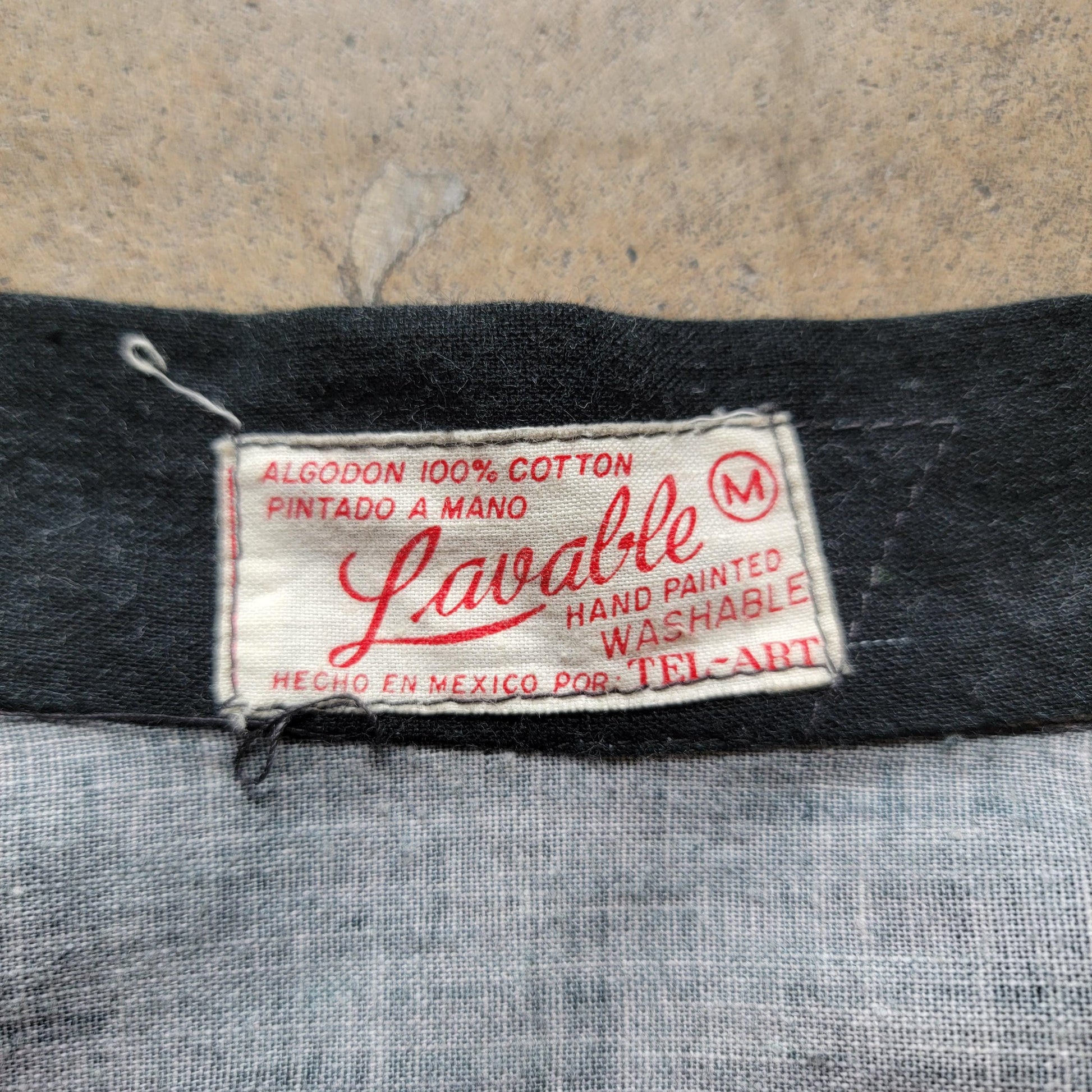 Vintage 1950s Mexican Souvenir Skirt | Wrap | pockets | Medium | 28" waist | Hand Painted | Cotton