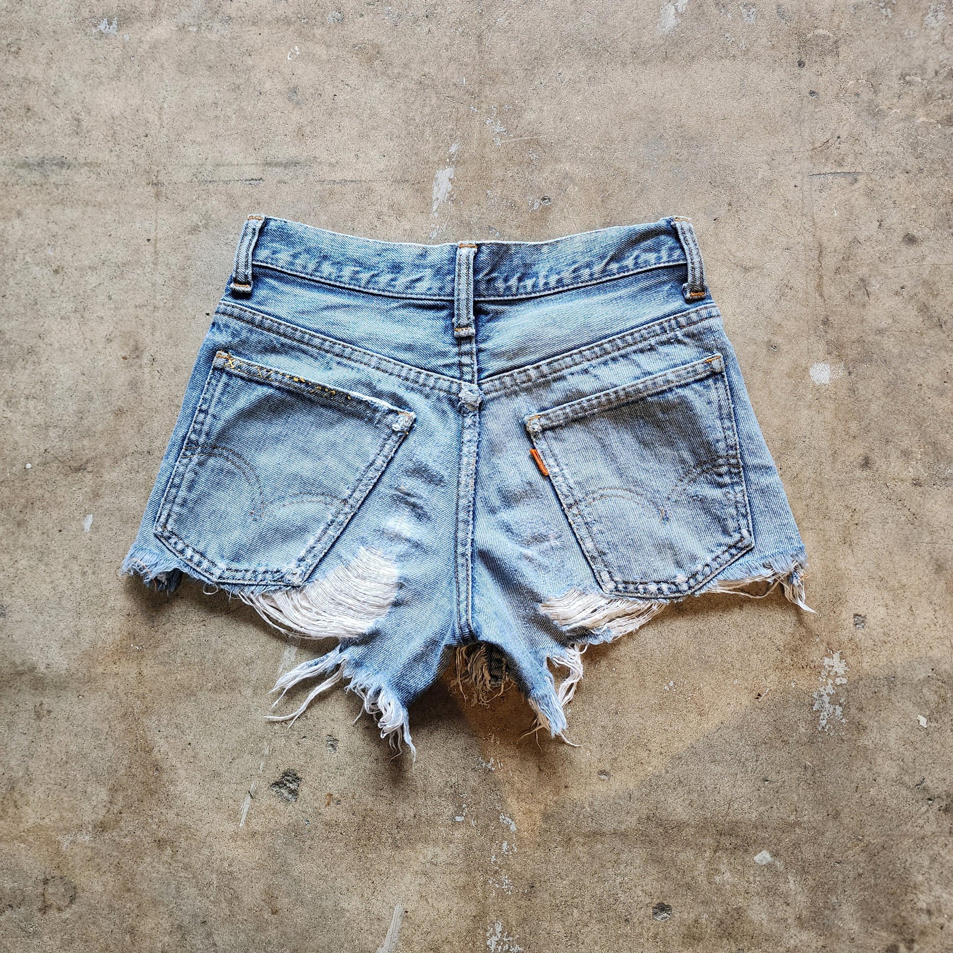 Vintage 1970s Levi's Orange Tab Cut Off Shorts | Distressed! | Xs | 25" Waist