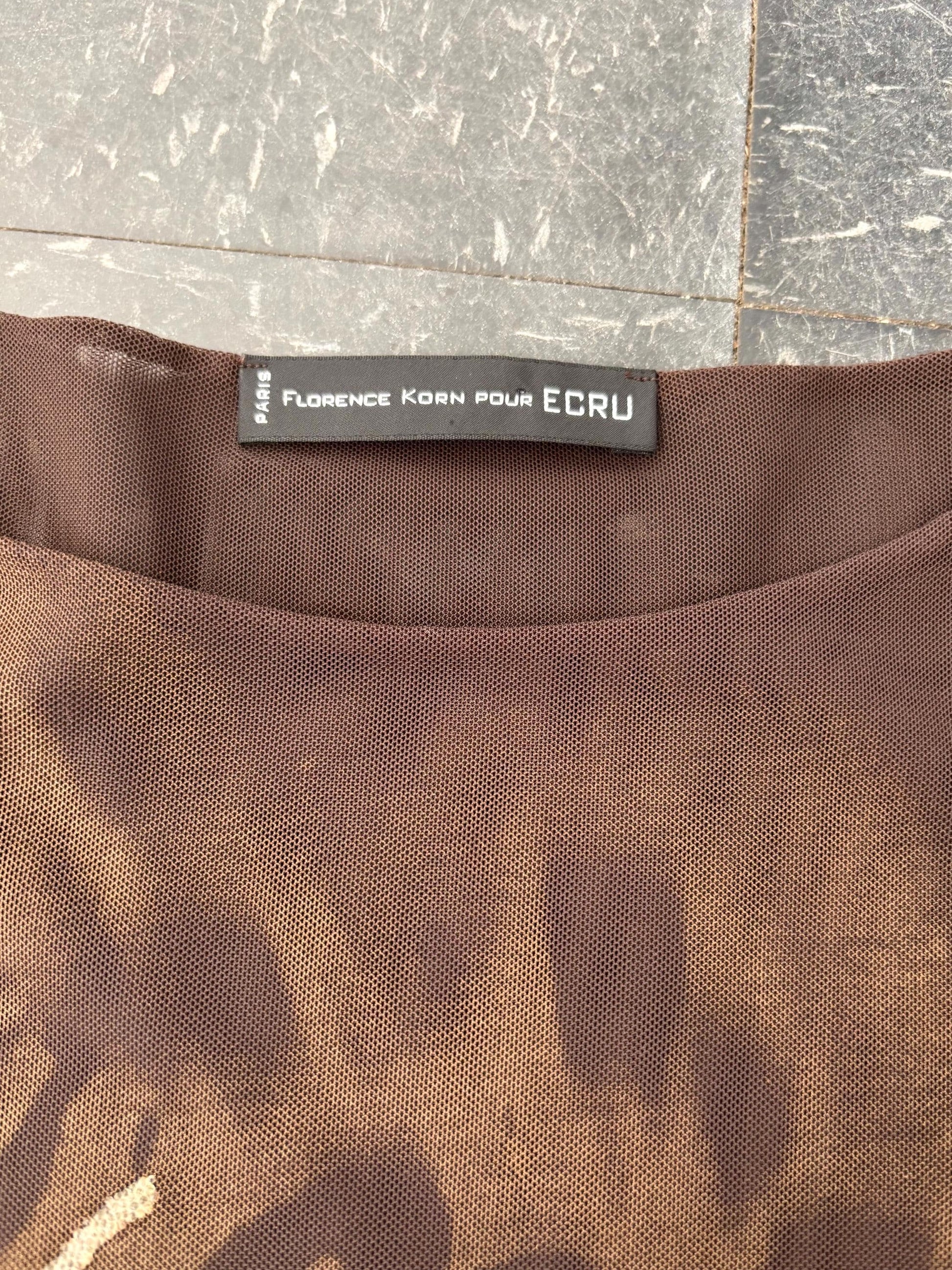 Vintage Y2K Florence Korn pour Ecru top | Size M | Designer | Made in France | Mesh