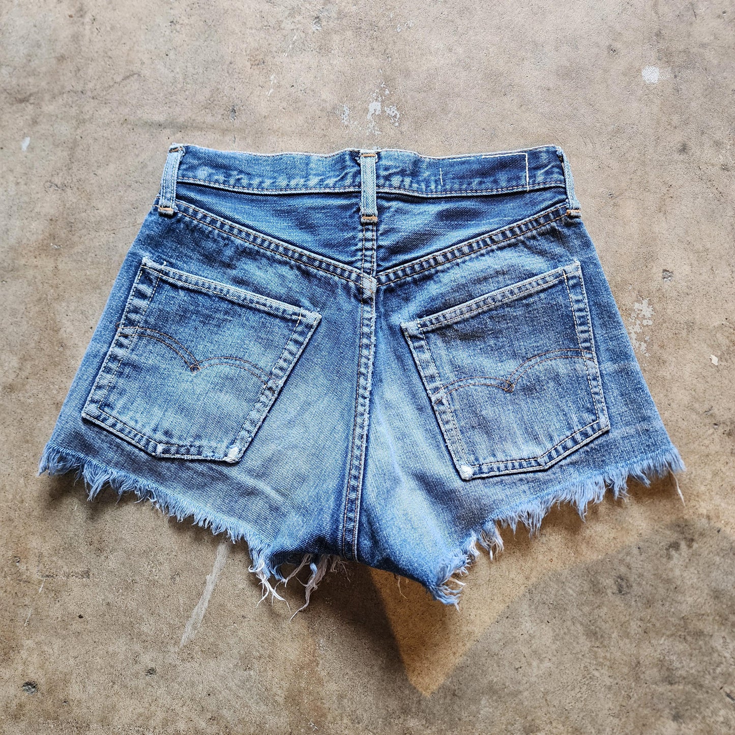 Vintage Early 70s Levi's Cut-off Shorts | 501s | Redlines | Selvedge | small e | Lemon stitching | XS | 25 waist