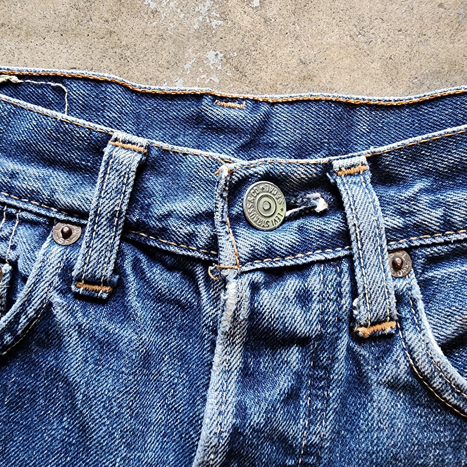 Vintage Early 70s Levi's Cut-off Shorts | 501s | Redlines | Selvedge | small e | Lemon stitching | XS | 25 waist