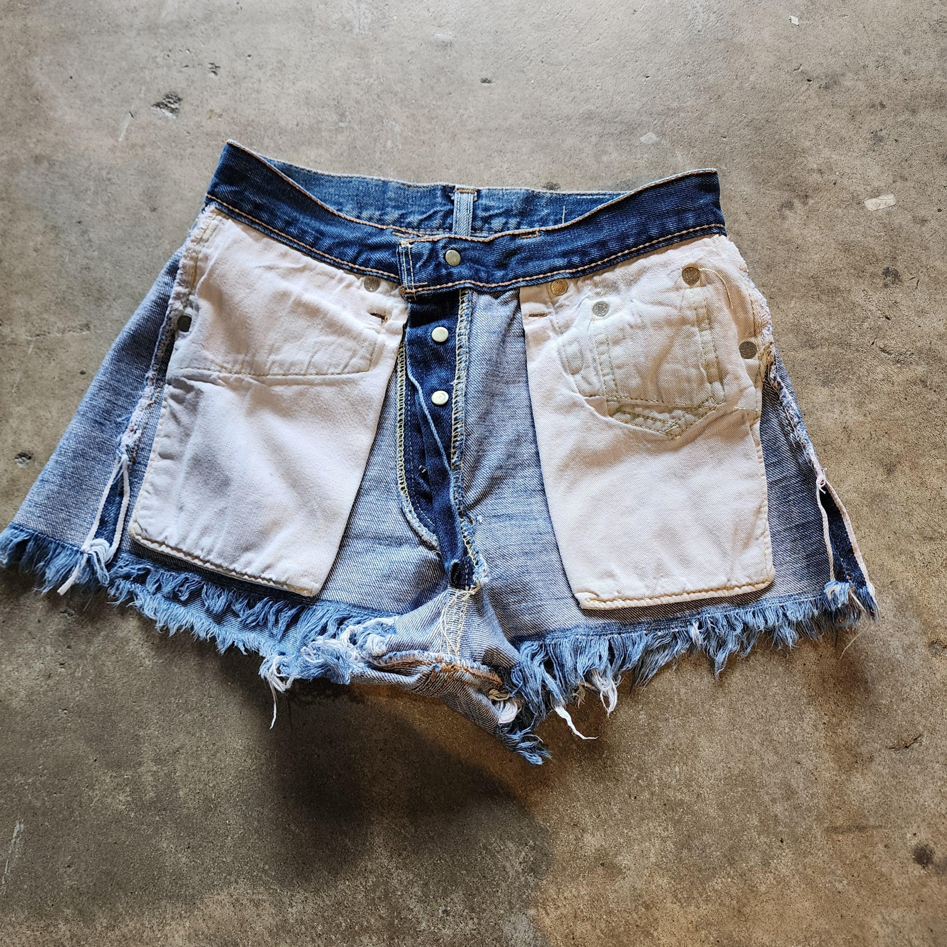Vintage Early 70s Levi's Cut-off Shorts | 501s | Redlines | Selvedge | small e | Lemon stitching | XS | 25 waist